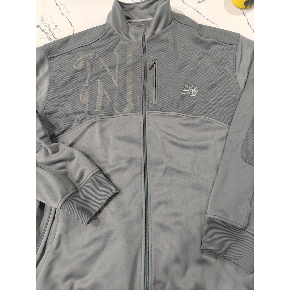 Vintage Nike Air Track Jacket Men's 3XL Gray Full Zip Basketball Y2K